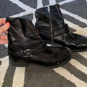 Black Leather Booties